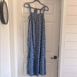 Old Navy Blue and White Patterned Maxi Dress